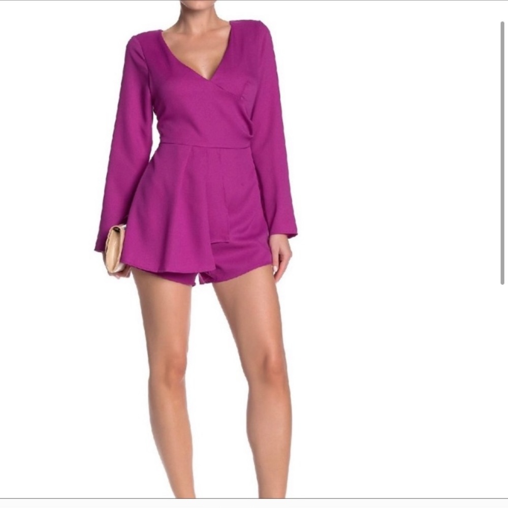 NWT purple long sleeve shorts romper